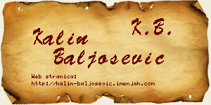 Kalin Baljošević vizit kartica